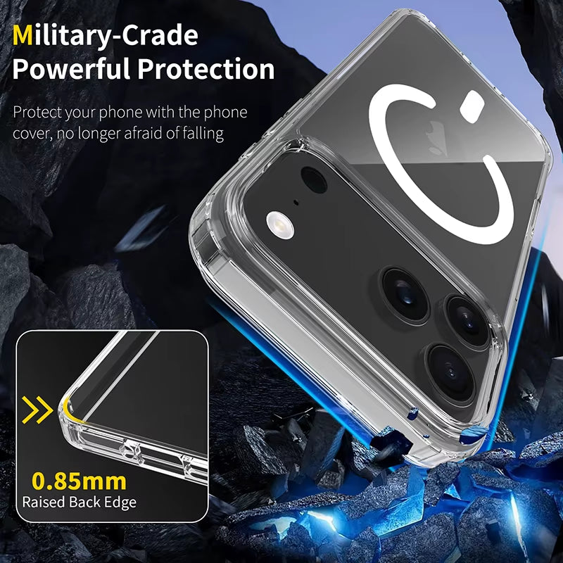 Magnetic Magsafe Case for Iphone 17 Pro Max Hybrid Hard Cover for Iphone17Promax Iphone17Pro 2025 Clear Shockproof Soft Shell