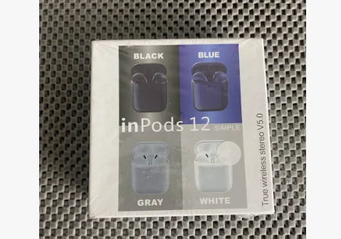 InPods 12 TWS Bluetooth 5.0 Earbuds – Matte Design, Touch Control, Pop-Up Pairing