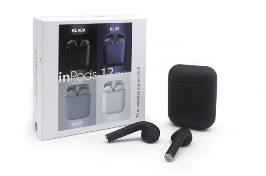 InPods 12 TWS Bluetooth 5.0 Earbuds – Matte Design, Touch Control, Pop-Up Pairing