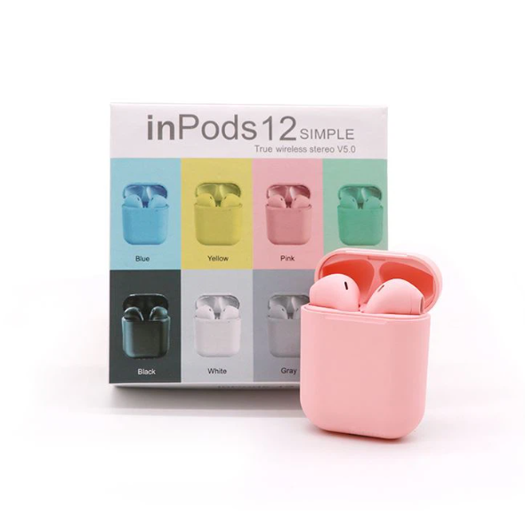 InPods 12 TWS Bluetooth 5.0 Earbuds – Matte Design, Touch Control, Pop-Up Pairing