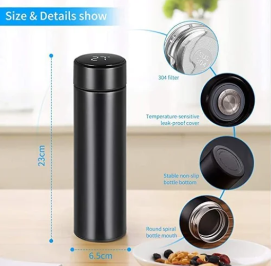 500ml Smart Thermos Water Bottle