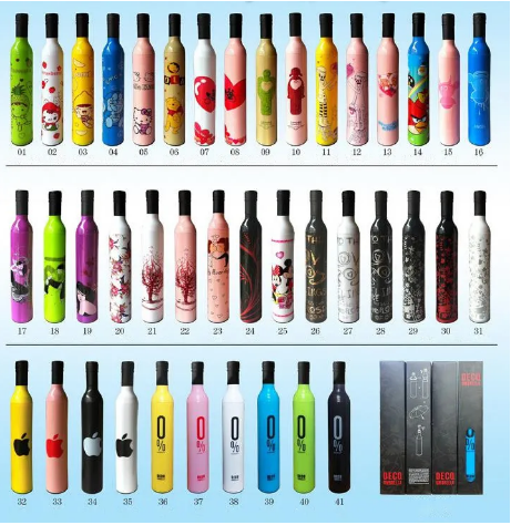 Foldable Umbrella with Wine Bottle Holder – Stylish Protection from Rain &amp; Sun