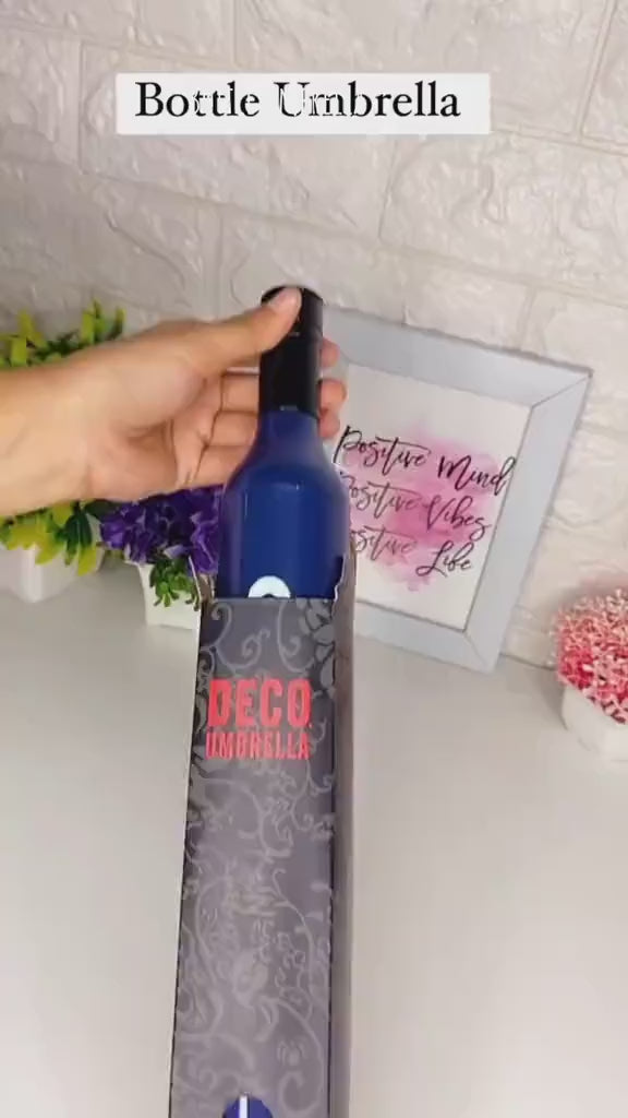 Foldable Umbrella with Wine Bottle Holder – Stylish Protection from Rain &amp; Sun